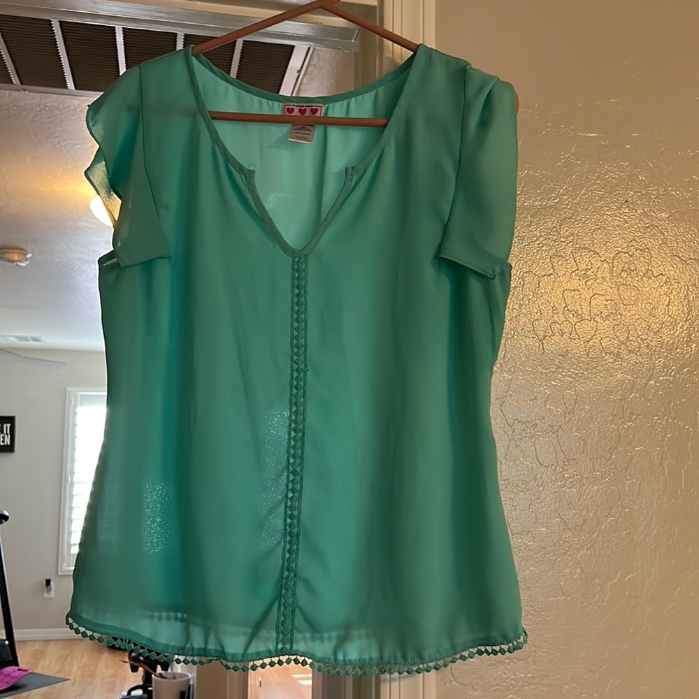 Teal/Mint top medium by Three Pink Hearts